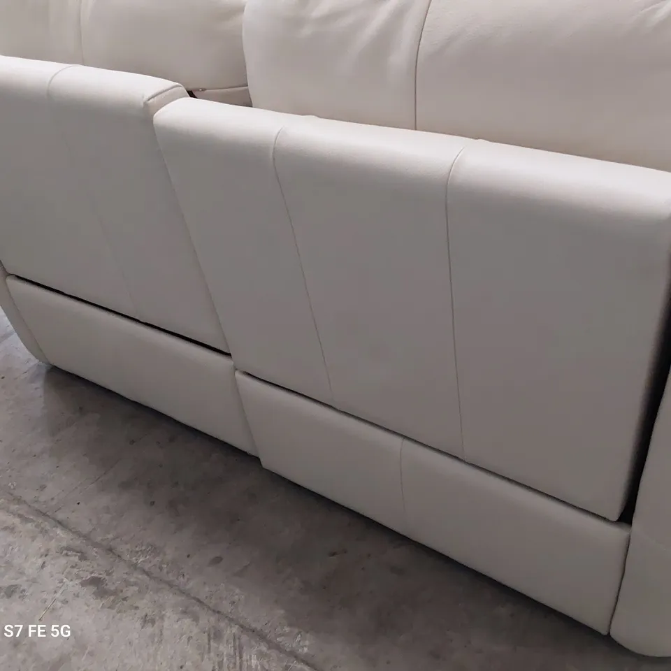 QUALITY BRITISH DESIGNER G PLAN JACKSON POWER RECLINING THREE SEATER SOFA CAPRI STONE LEATHER 