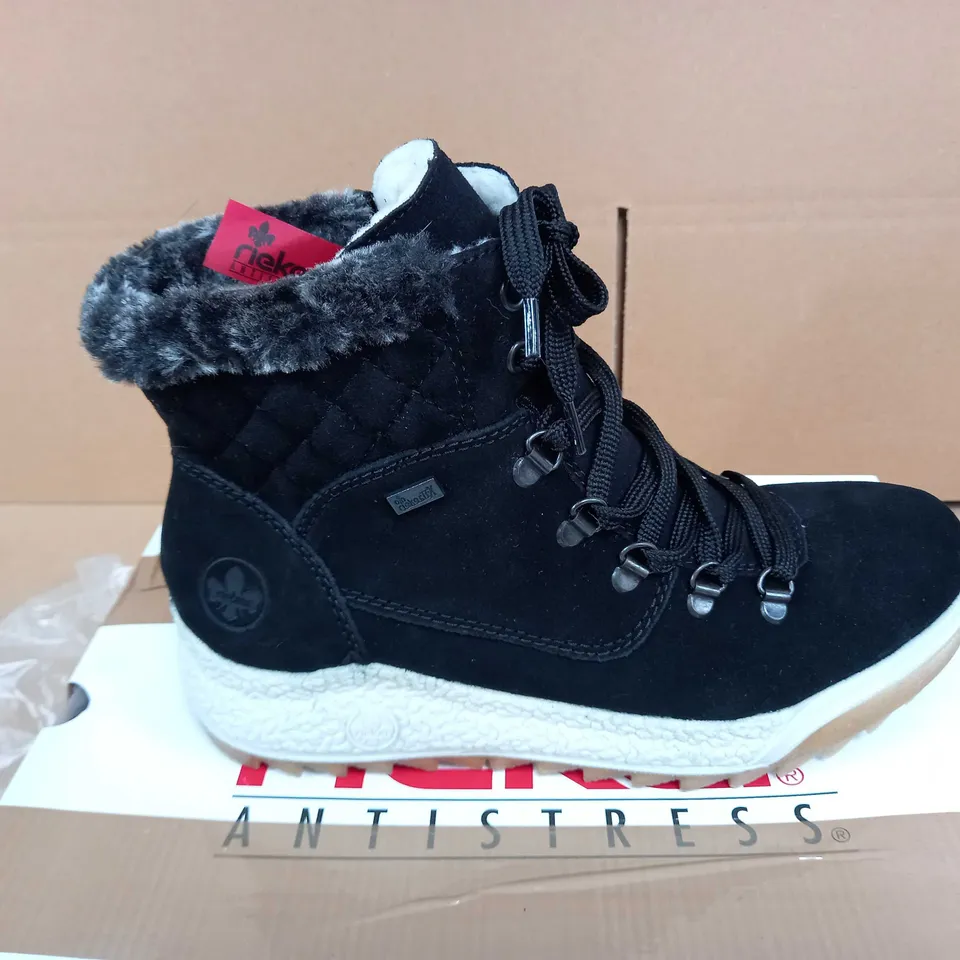 RIEKER BLACK HIKING BOOTS - SIZE UK 6