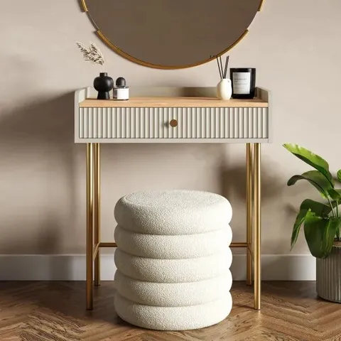 BOXED GEORGI 1 DRAWER COMPACT DRESSING TABLE - NATURAL (1 BOX)