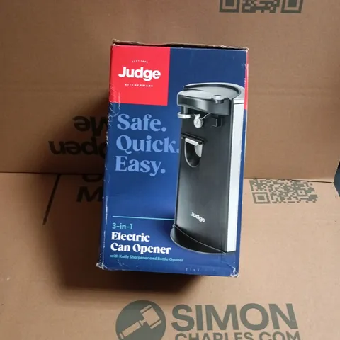 JUDGE 3-IN-1 ELECTRIC CAN OPENER – BOXED (KNIFE SHARPENER & BOTTLE OPENER)