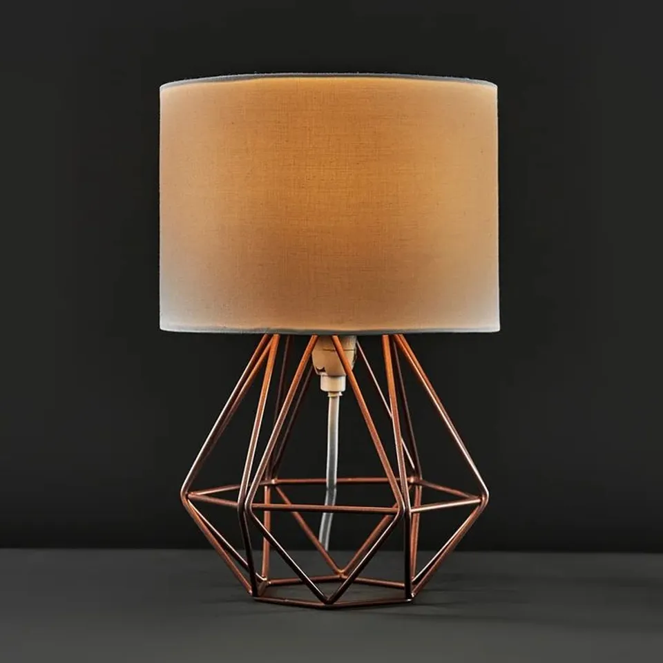 BOXED BARTLET 30CM TABLE LAMP IN COPPER (1 BOX) 