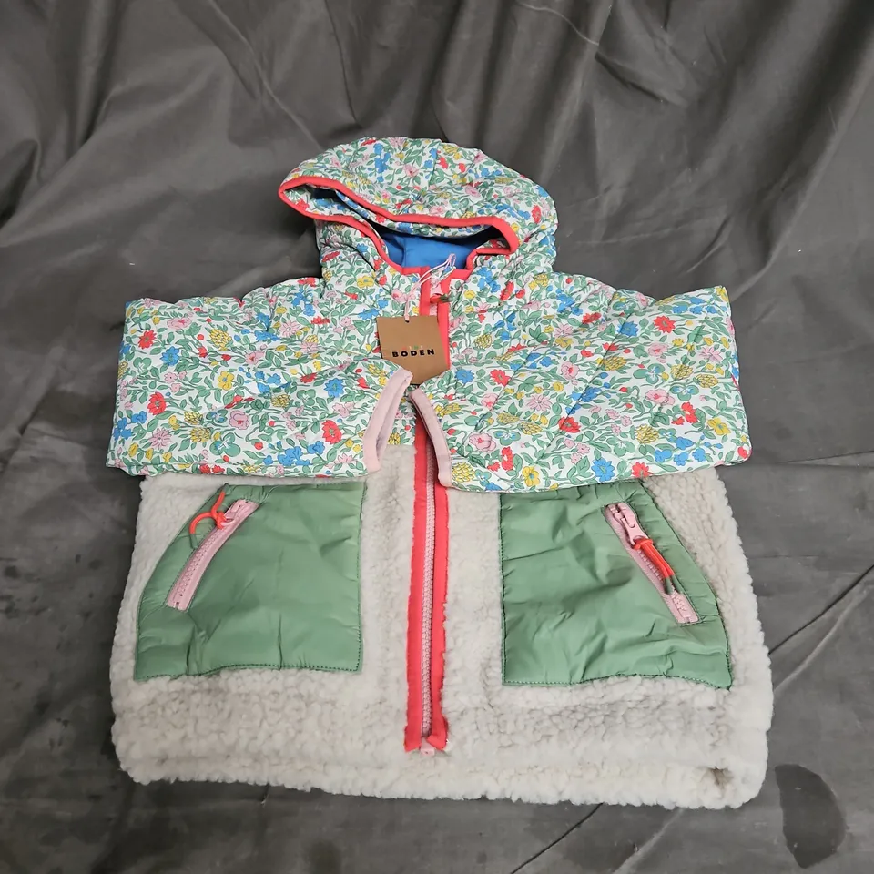 MINI BODEN COAT IN MULTI FLORAL SIZE 3-4YRS