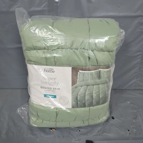SEALED SUPER SNUGGLY QUILTED GRID DUVET SET - DOUBLE