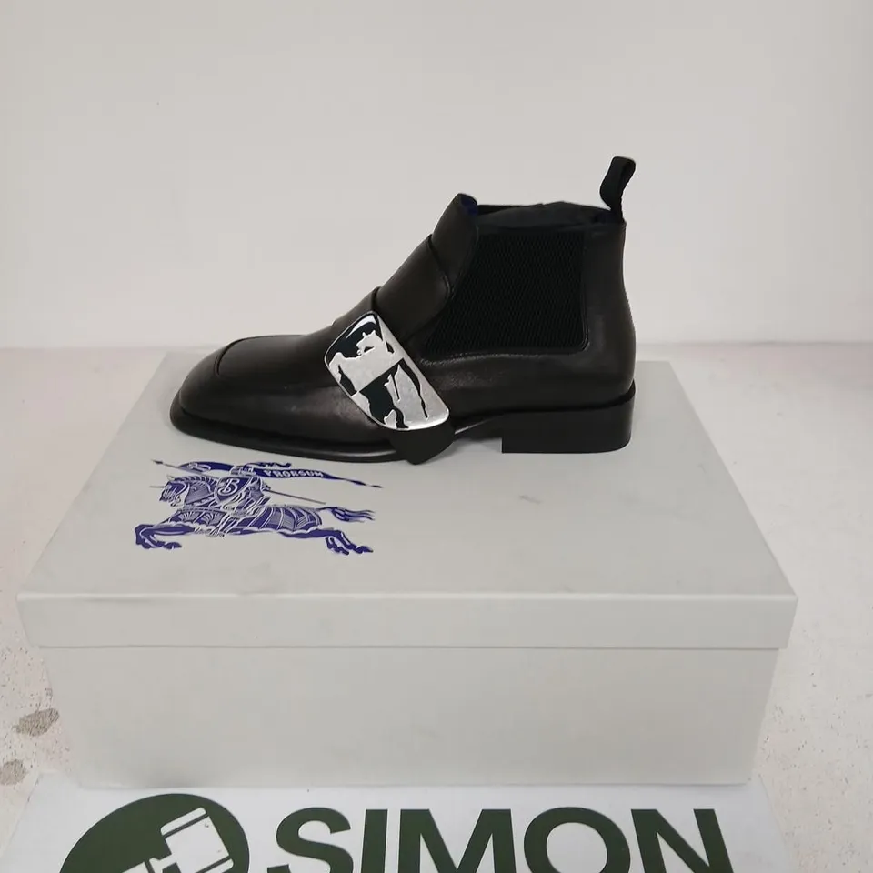 BURBERRY LEATHER CHELSEA BOOTS - BLACK, UK 6 (EU 40) – BOXED WITH DUST BAG