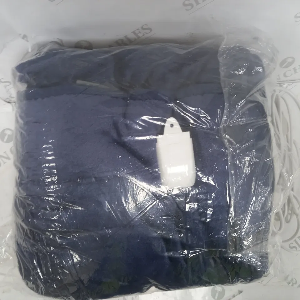 BOXED COZEE HOME OVERSIZED WRAP HEATED BLANKET IN NAVY