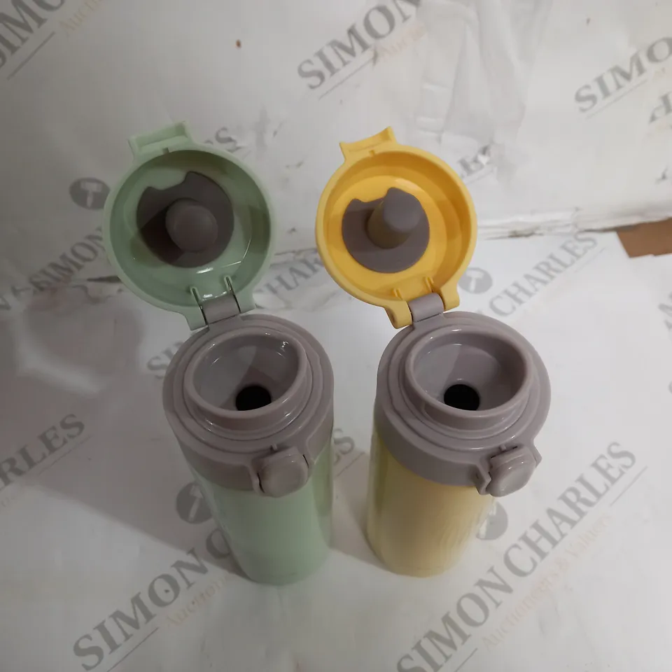 LOCK & LOCK SET OF 2 STAINLESS INSULATED DAILY POP PASTEL WATER BOTTLES