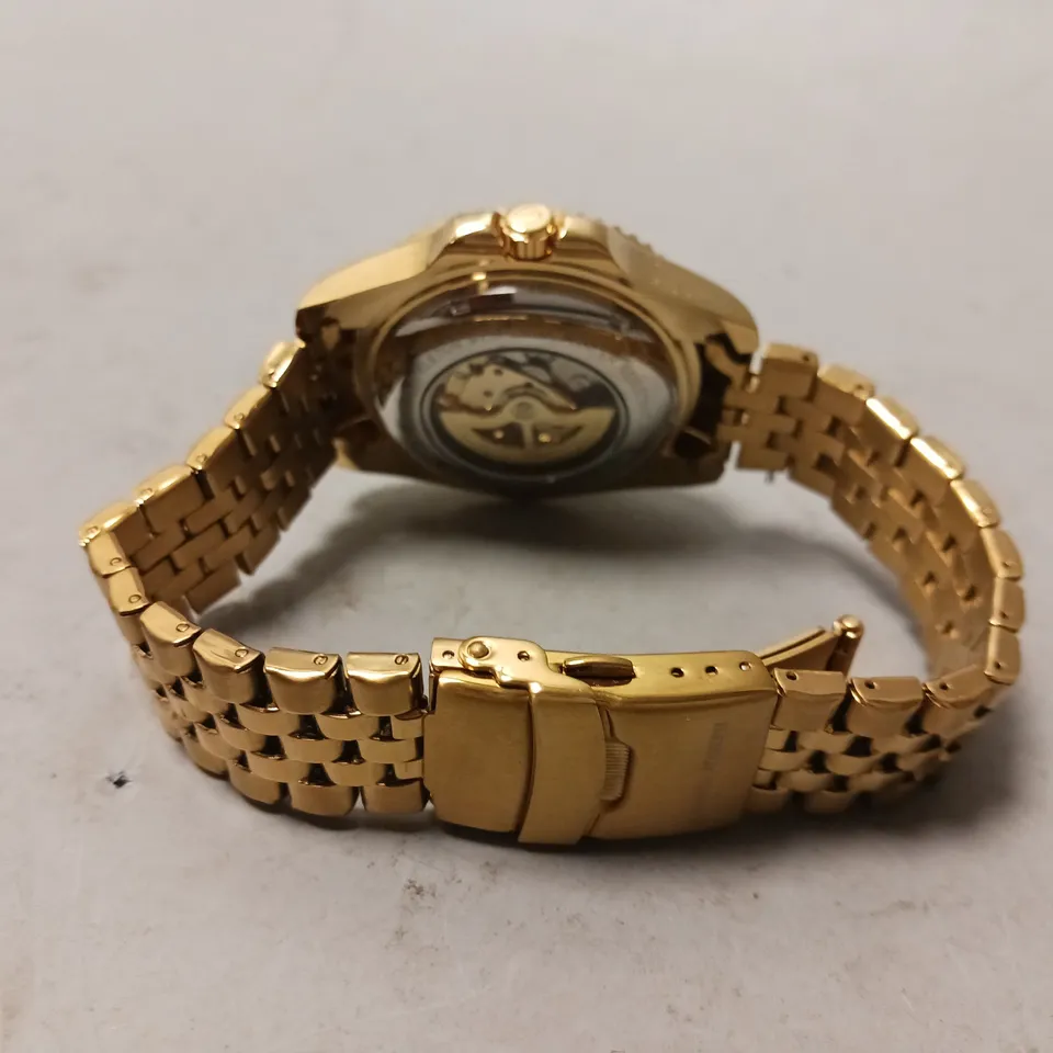 BOXED SAMUEL JOSEPH LIMITED EDITION SKELETON MECHANISM GOLD DESIGNER MENS WATCH
