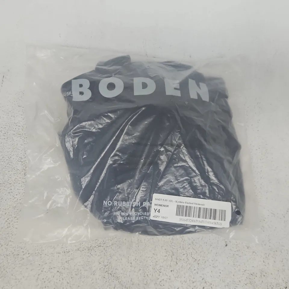 BAGGED BODEN KYTHIRA RUCHED SWIMSUIT IN NAVY SIZE 12L