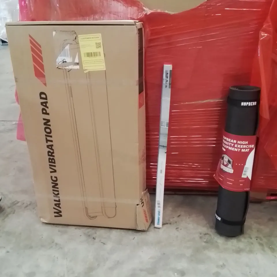 PALLET OF ASSORTED HOUSEHOLD GOODS AND PRODUCTS TO INCLUDE;WALKING PAD,LED LIGHT,EXERCISE MAT