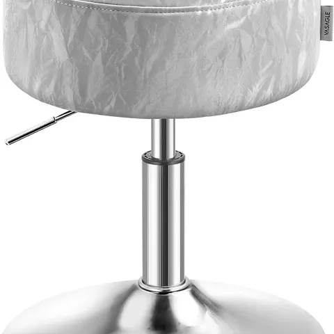 BOXED VASAGLE DRESSING TABLE STOOL, HEIGHT ADJUSTABLE MAKEUP VANITY STOOL - GREY