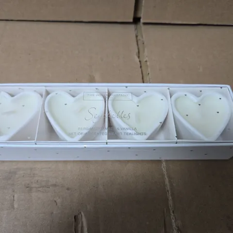THE WHITE COMPANY LONDON SET OF 4 SCENTED HEART TEALIGHTS 