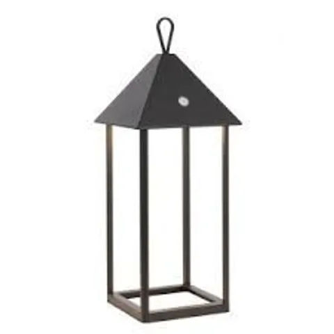 ENDON LIGHTING HOOT MATT BLACK IP44 3.15W 400LM 3000K RECHARGEABLE TABLE LANTERN