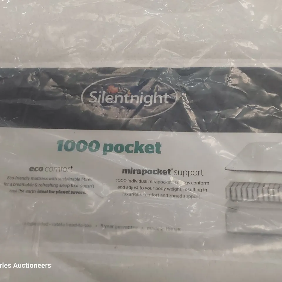 QUALITY BAGGED SILENTNIGHT ECO COMFORT POCKET SPRUNG 1000 SINGLE 3FT MATTRESS
