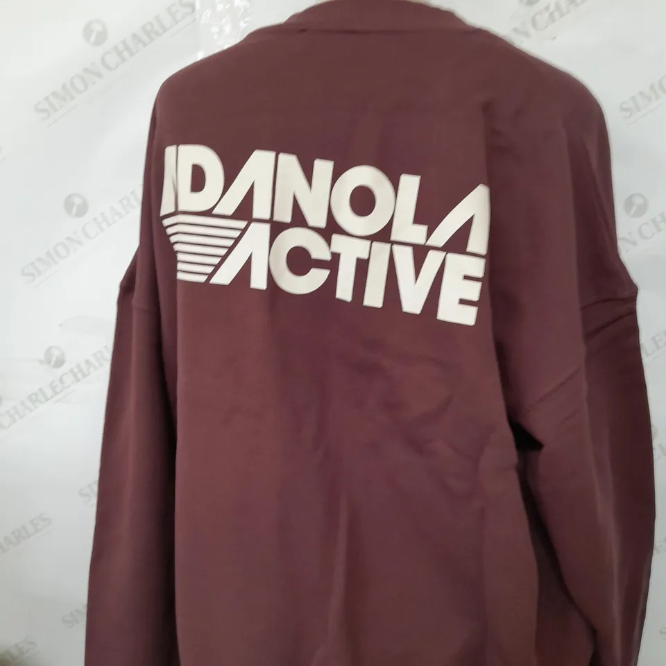 ADANOLA RETRO SPORT OVERSIZED SWEATSHIRT BURGUNDY