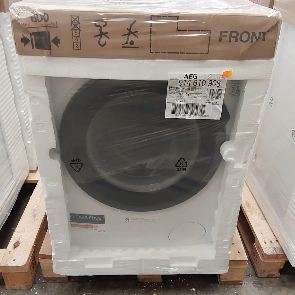 AEG 7000 LWR7496O4B FREESTANDING WASHER DRYER, 9/6KG LOAD, 1600PM SPIN, WHITE
