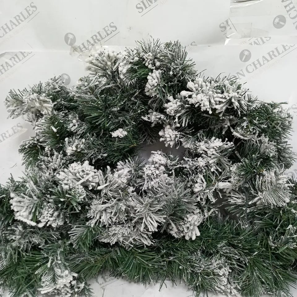 BOXED 6FT PRE LIT EMPEROR FLOCKED GARLAND RRP £44.99