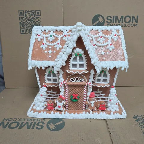 GISELA GRAHAM LARGE LED LIGHT UP GINGERBREAD HOUSE CHRISTMAS DECORATION