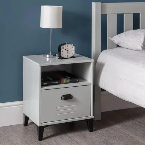 BOXED EKTOR SOLID + MANUFACTURED WOOD BEDSIDE DRAWER