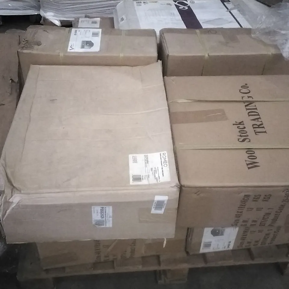 PALLET OF ASSORTED BATHROOM PARTS