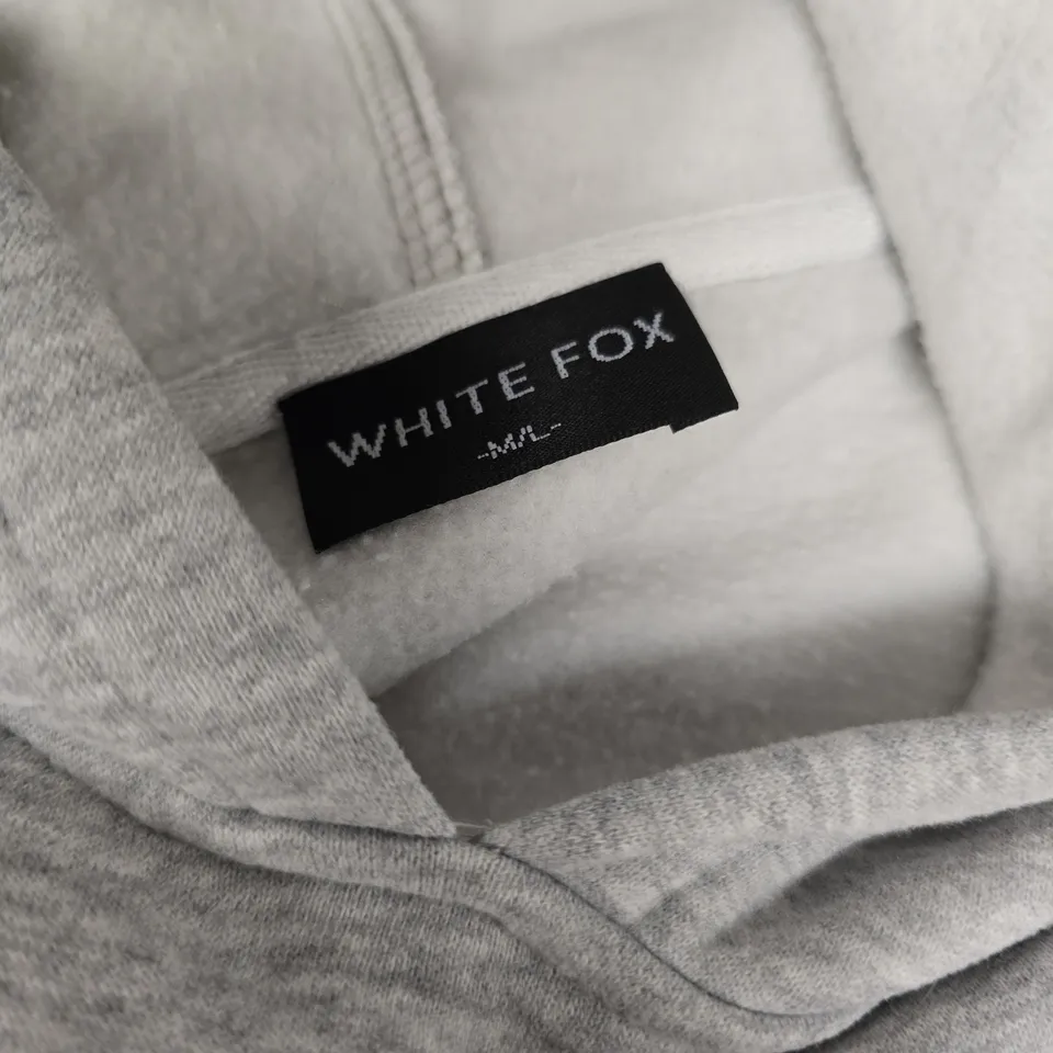 WHITE FOX GREY HOODIE WITH RED 'WHITE FOX VOL.3' LOGO SIZE XXL