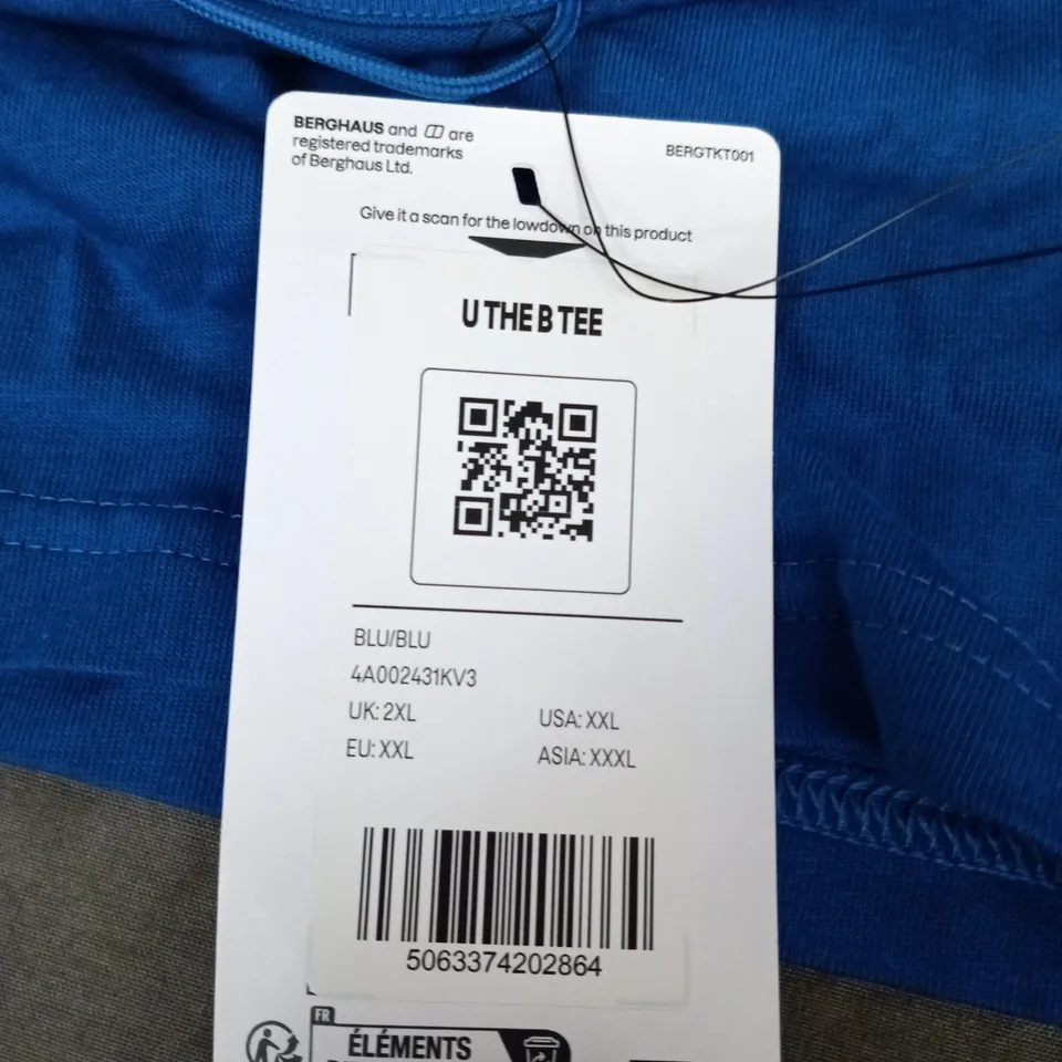 BERGHAUS U THE B TEE IN BLUE SIZE UK 2XL