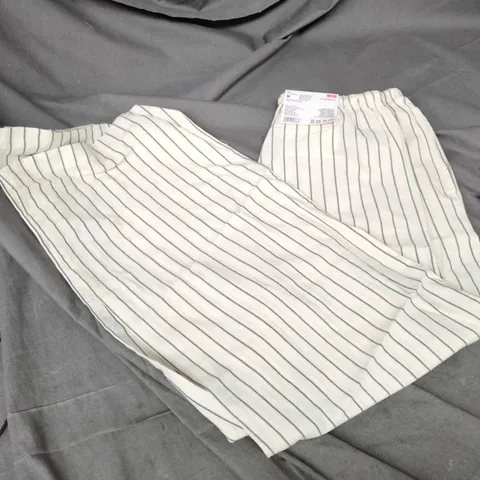 UNIQLO WOMEN LINEN BLEND EASY PANTS STRIPE – OFF WHITE, SIZE M