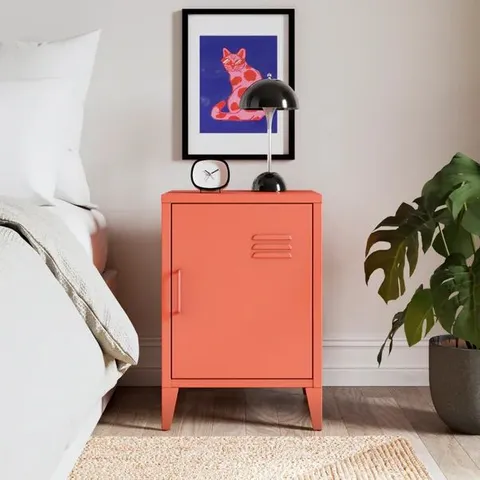 BOXED HELGA METAL BEDSIDE TABLE - TIGERLILY ORANGE (1 BOX)