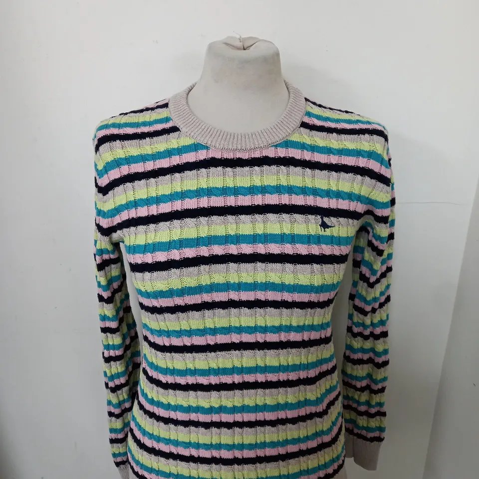 JACK WILLS STRIPPED KNITTED JUMPER SIZE 8