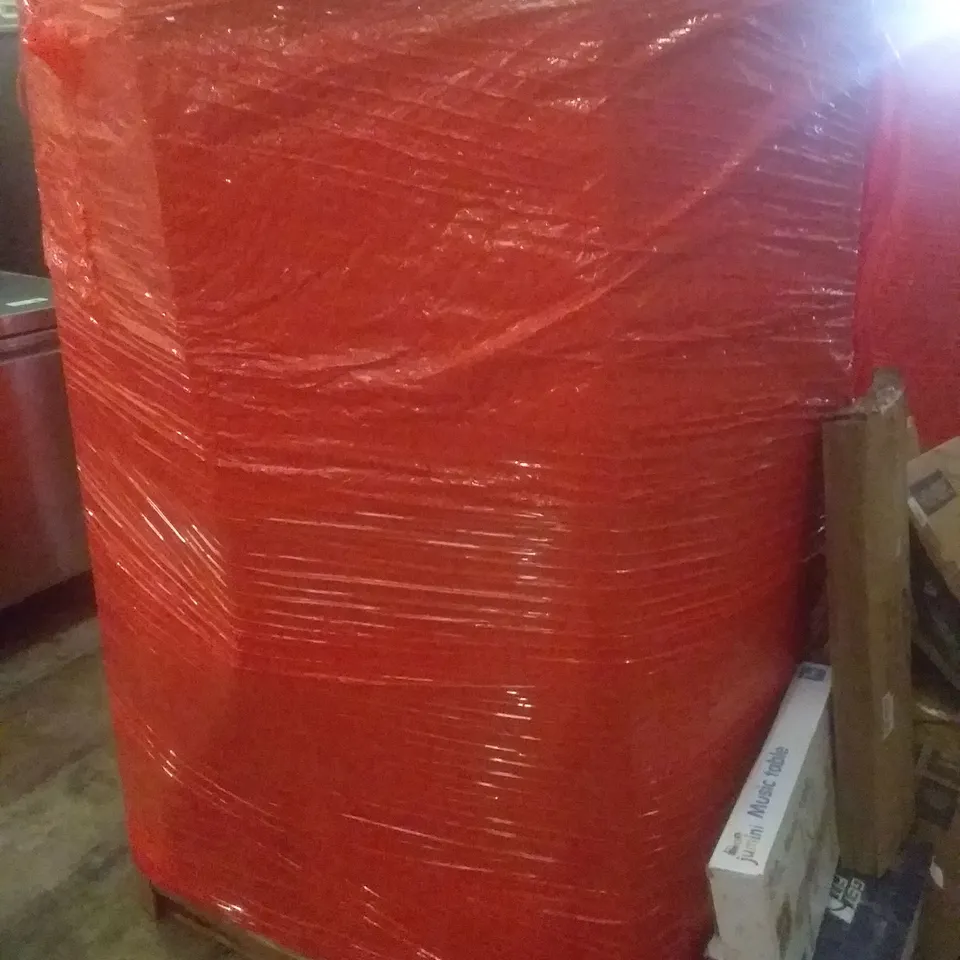PALLET OF ASSORTED ITEMS INCLUDING 5 TIER SHOE RACK, MUSIC TABLE, PREMIUM AIR BED, OFFICE CHAIR