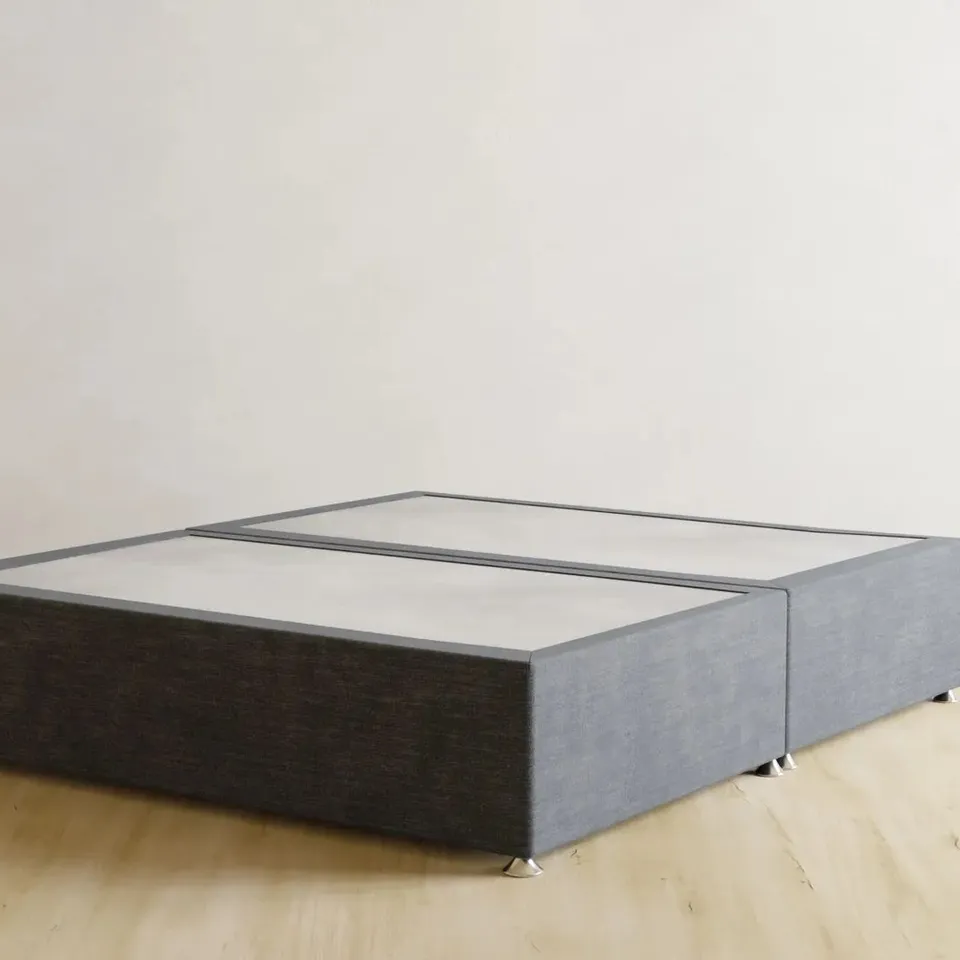 BRAND NEW EMMA DIVAN NON DRAWER BED BASES -DARK GREY- (2 PIECES) -DOUBLE- 