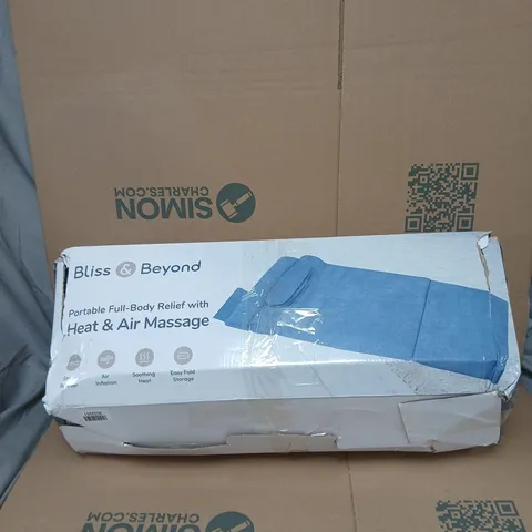 BLISS AND BEYOND PORTABLE FULL BODY RELIEF WITH HEAT AND AIR MASSAGE BOXED