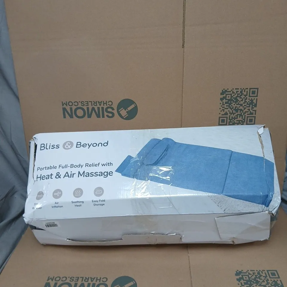 BLISS AND BEYOND PORTABLE FULL BODY RELIEF WITH HEAT AND AIR MASSAGE BOXED