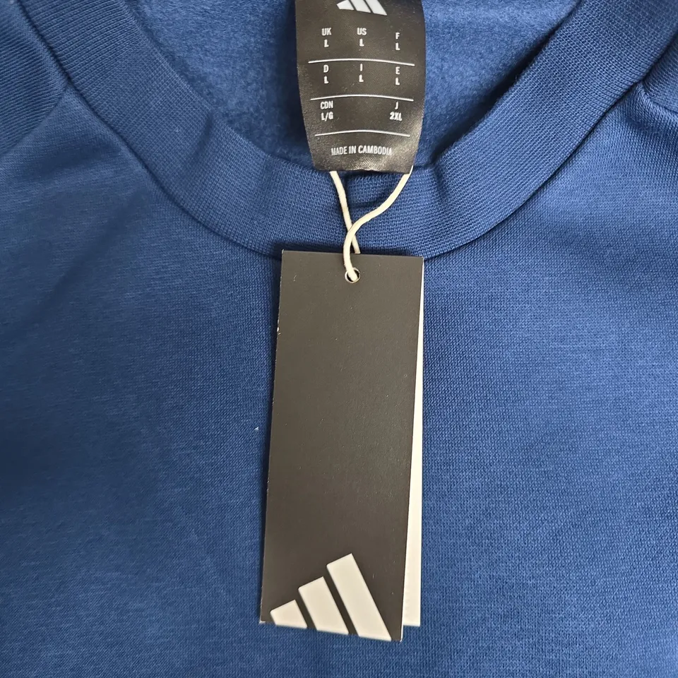 ADIDAS ESSENTIAL CREW NAVY SWEATSHIRT – UK L (LGE)
