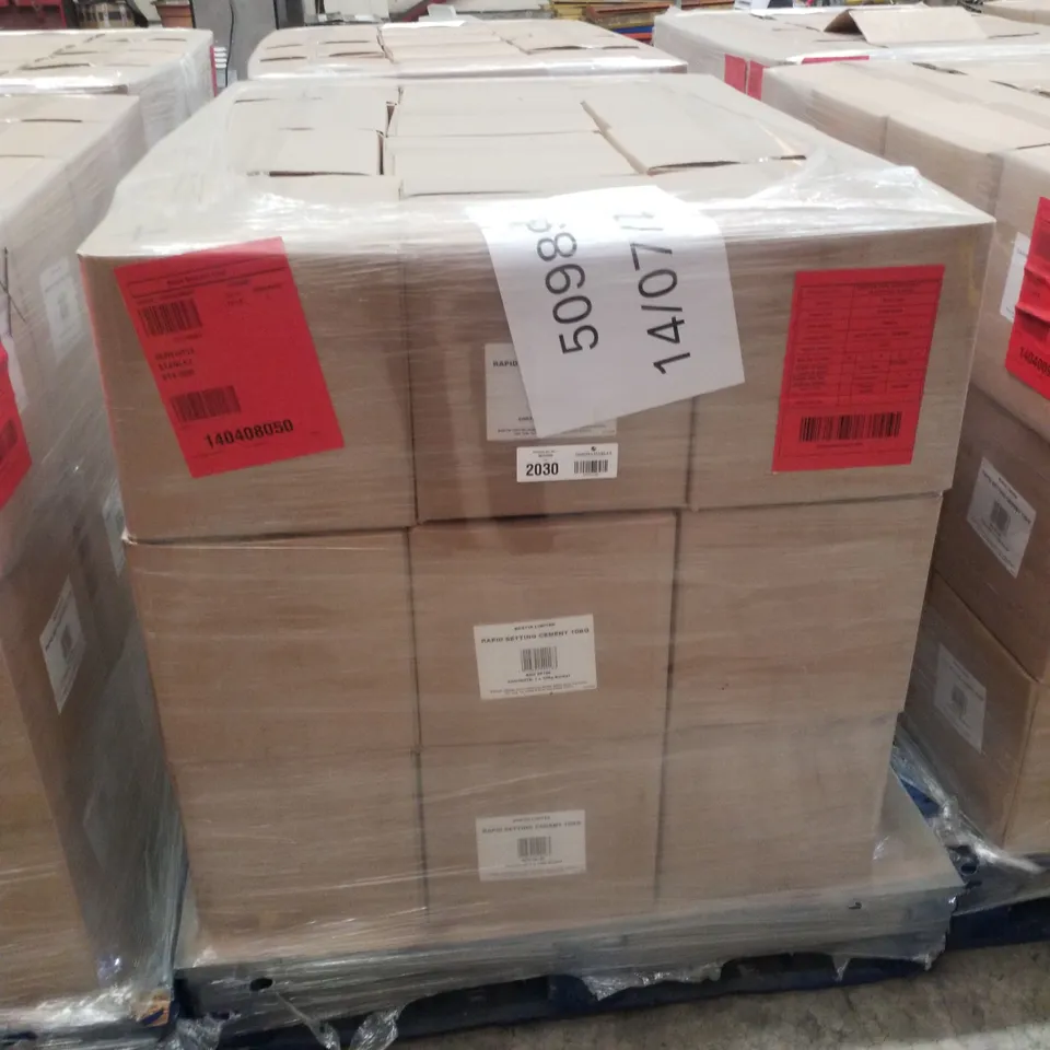 PALLET CONTAINING APPROXIMATELY 36 BUCKETS OF BOSTIK CEMENTONE RAPID SETTING WATERPROOF CEMENT 10KG