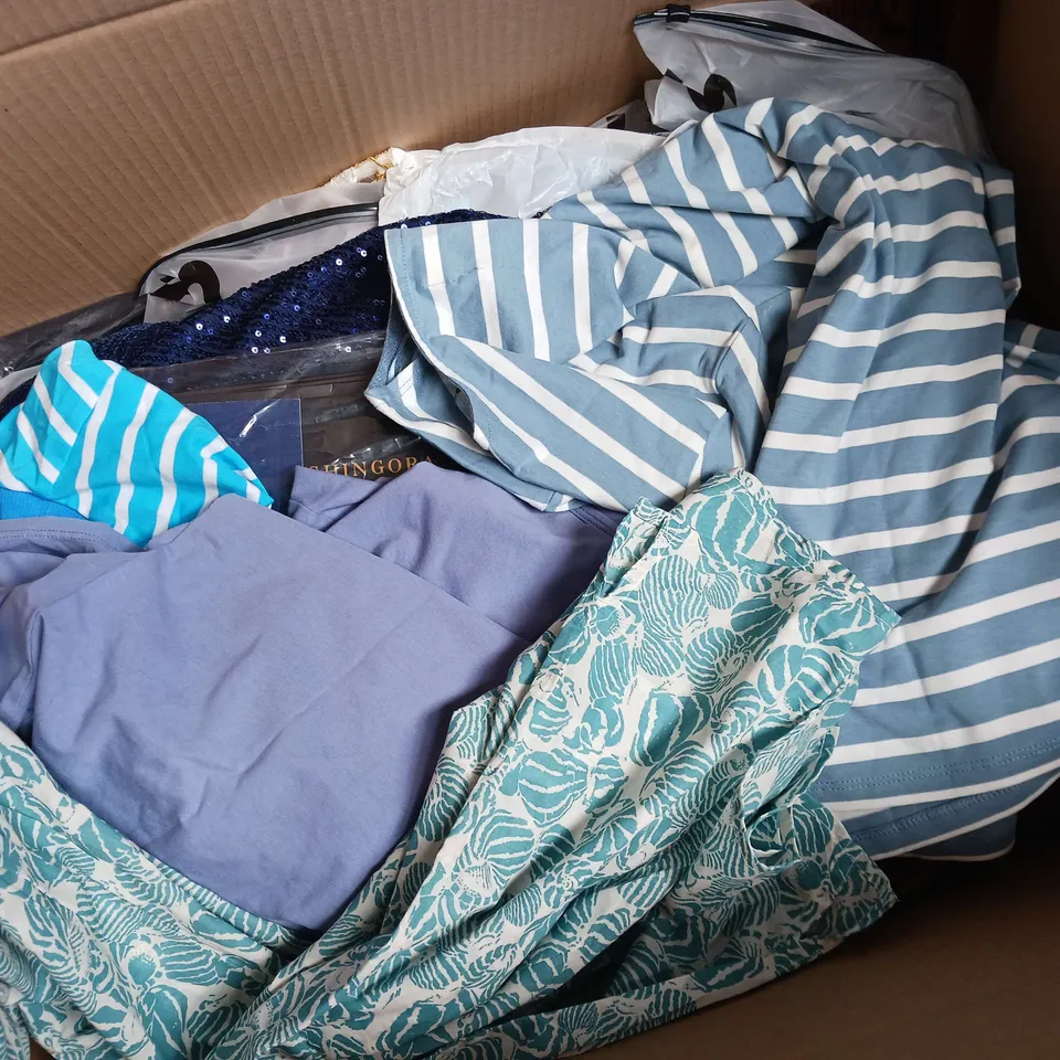 APPROXIMATELY 30 ASSORTED ITEMS OF CLOTHING IN VARIOUS STYLES AND SIZES