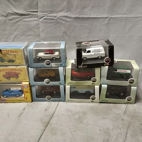 LOT OF 11 ASSORTED DIE CAST MINATURE CARS TO INCLUDE MATCHBOX AND OXFORD
