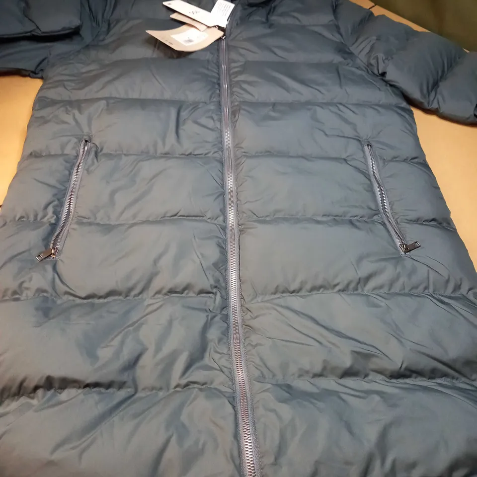 JACK WOLFSKIN SLATE BLUE ALLIED FEATHER DOWN COAT - SIZE 14/16