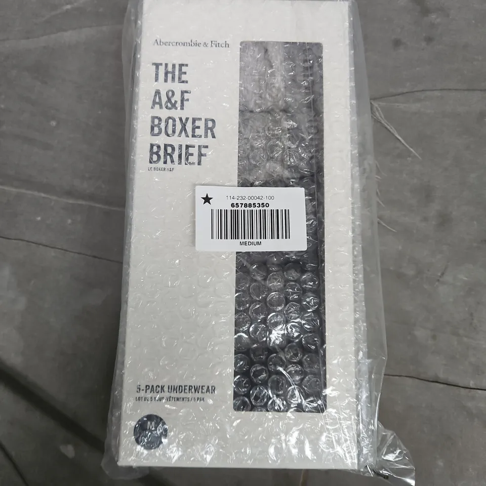 BOXED ABERCROMBIE & FITCH 5 PACK BOXER BRIEFS - MEDIUM