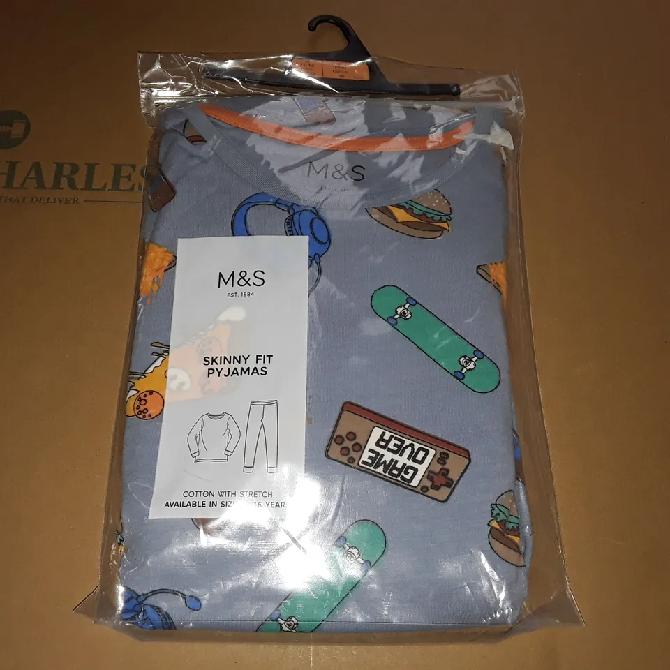 M&S SKINNY FIT PJ SET - 11/12 YEARS