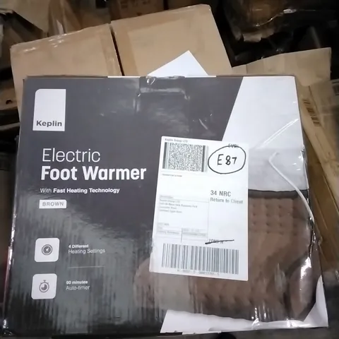 BOXED KEPLIN ELECTRIC FOOT WARMER - BROWN 