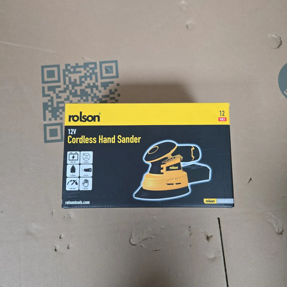 ROLSON 12V CORDLESS HAND SANDER – BOXED