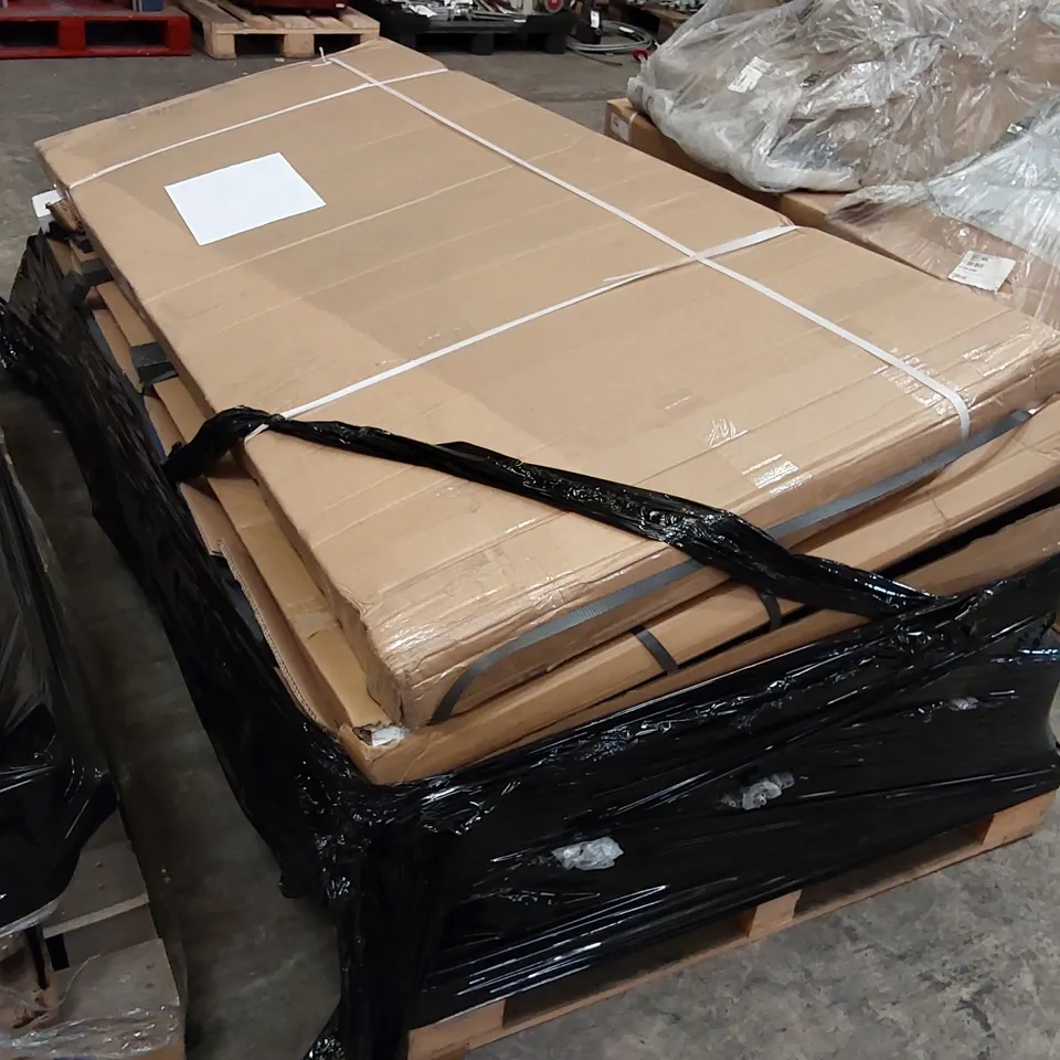 PALLET OF ASSORTED BATHROOM FURNITURE/FITTINGS PARTS INCLUDING; PAVO SIDE PANELS ECT
