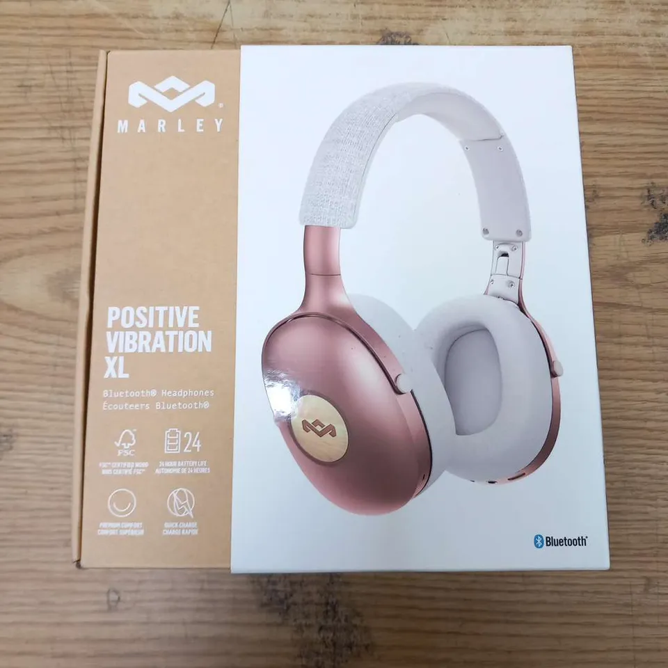 BOXED HOUSE OF MARLEY POSITIVE VIBRATION XL BLUETOOTH HEADPHONES EM-JH141-CP