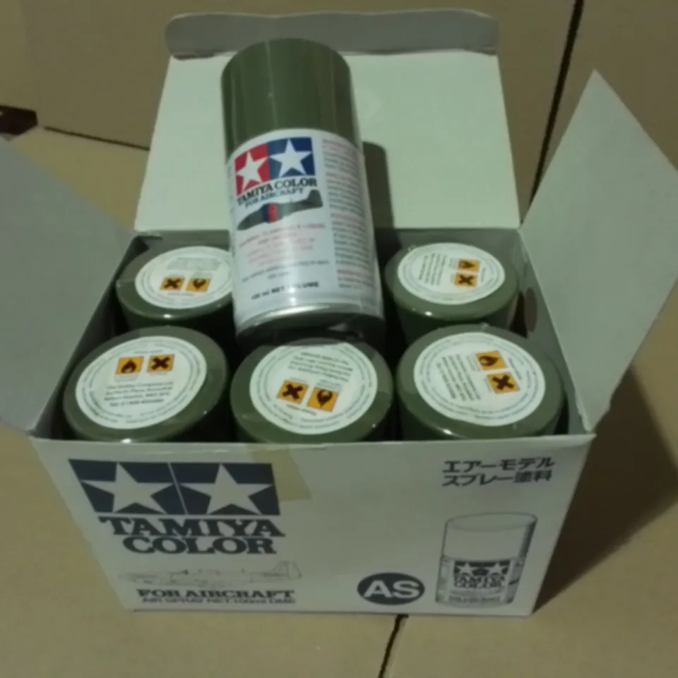 PACK OF 6 TAMIYA COLOUR 100ML SPRAY PAINTS AS-9 DARK GREEN