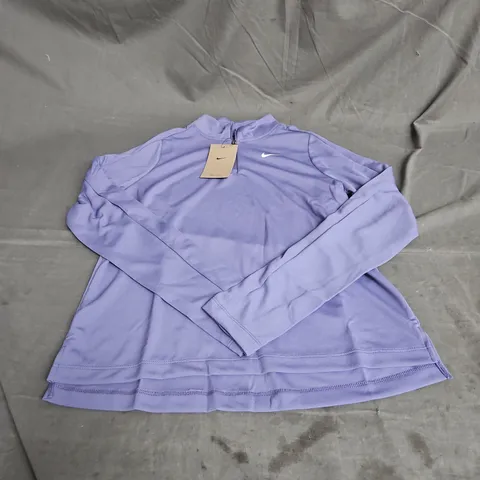 NIKE KIDS DRI-FIT LONG SLEEVE 1/4 ZIP TOP IN DARK PURPLE SZE XL