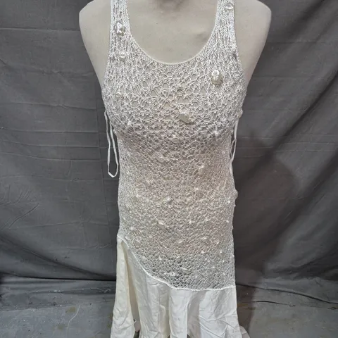 & OTHER STORIES MESH DRESS IN CREAM SIZE S