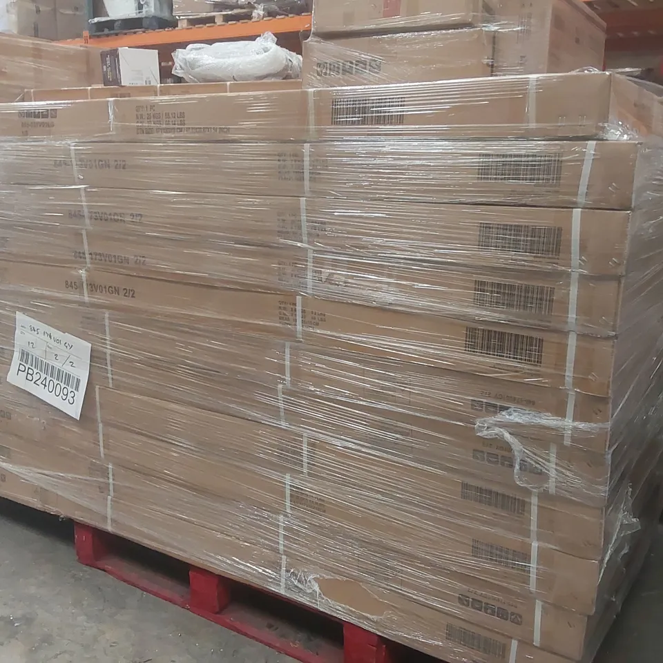 PALLET CONTAINING A VERY LARGE QUANTITY OF ASSORTED DESIGNER FURNITURE PARTS INCLUDING: GARDEN SHED PARTS ECT