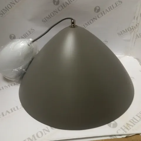 JOHN LEWIS CUPOLA RISE AND FALL CEILING PENDANT, SATIN STEEL GREY