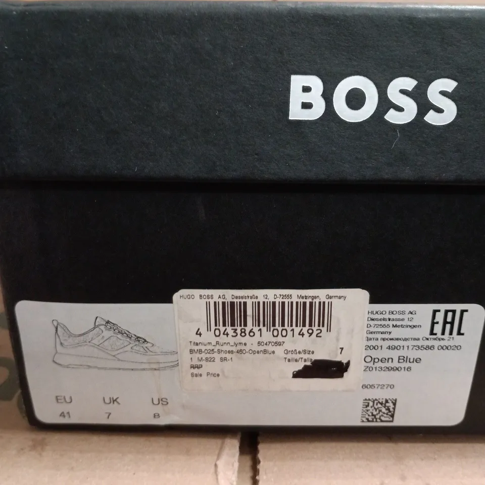 HUGO BOSS OPEN BLUE TITANIUM RUNNER TRAINERS – UK 7 (EU 41)