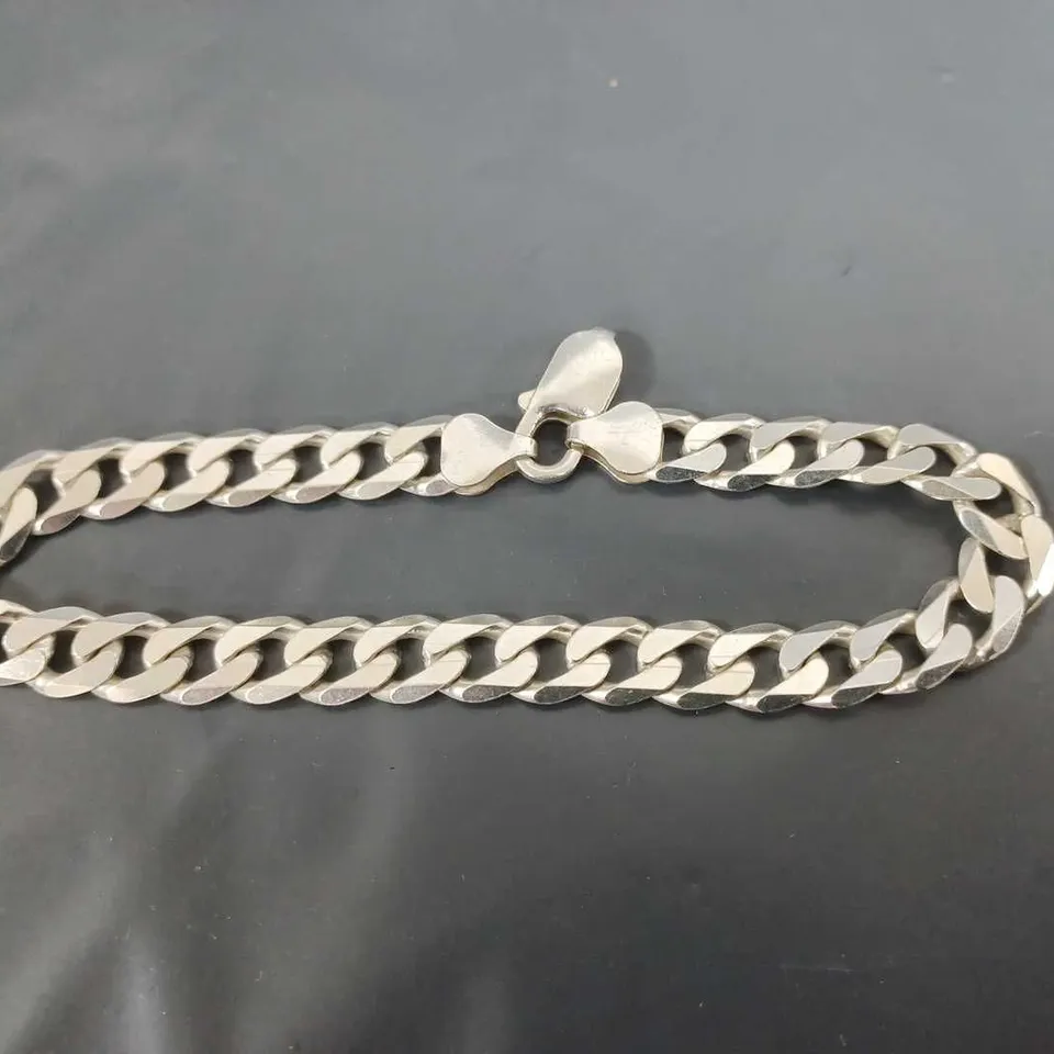 STERLING SILVER 1/2 OZ SOLID DIAMOND CUT MENS BBRACELET